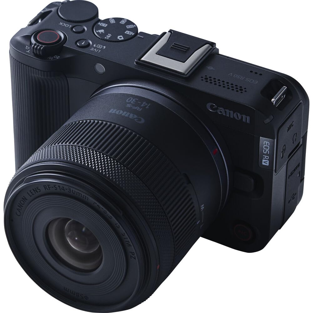 Canon EOS R50 V Mirrorless Camera with 14-30mm f/4-6.3 RF-S Lens | 4K Video, Dual Pixel Autofocus, Flip Screen | Compact RF Mount Vlog Camera Kit with Bag and 64GB Card