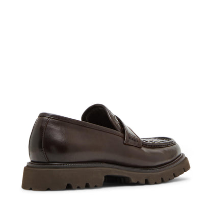 Steve Madden Mens STRANDD Penny Loafer, Brown