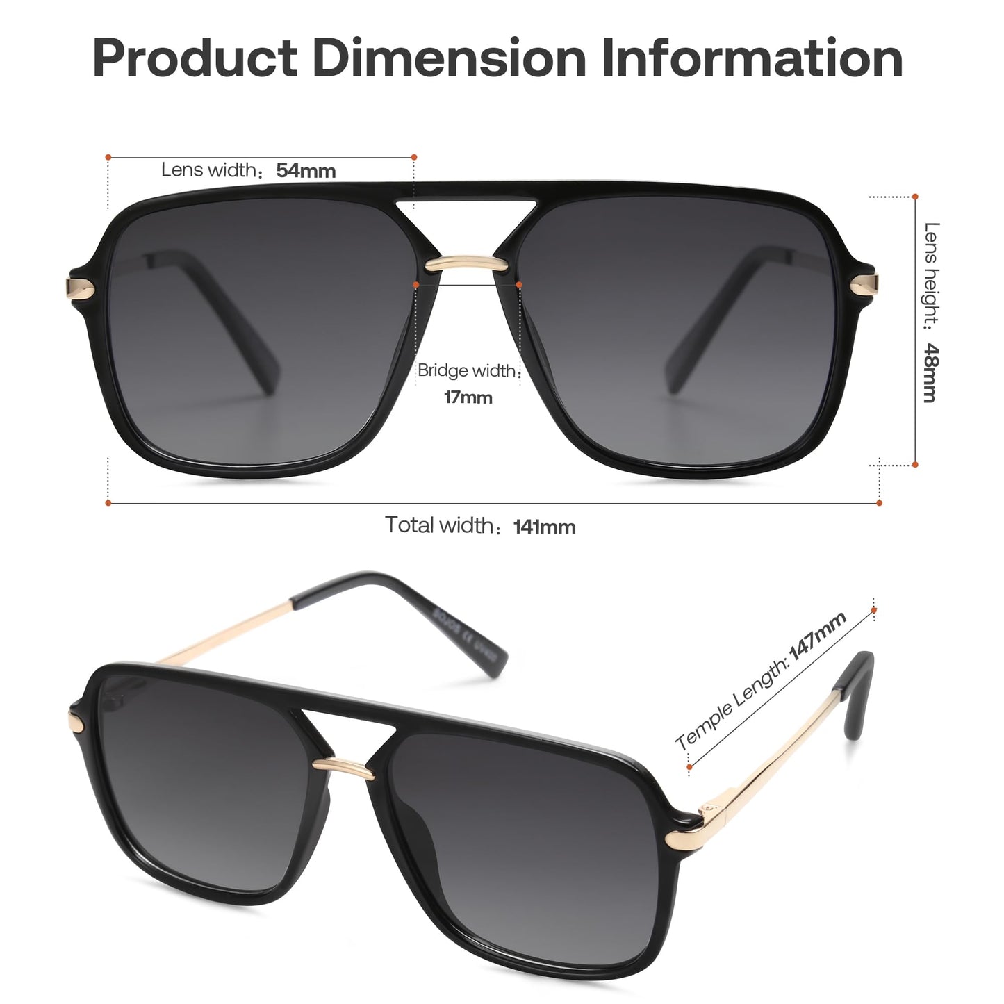 SOJOS Gafas de Sol SJ2229 (Black Grey)