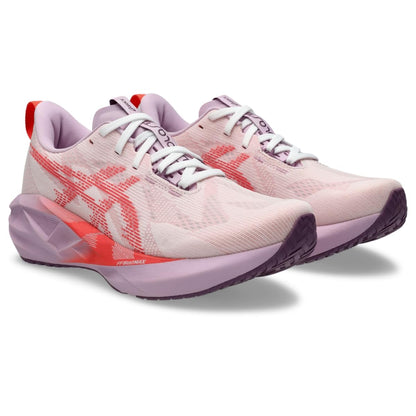 ASICS Women's NOVABLAST 5 Running Shoe, White/Coral Reef