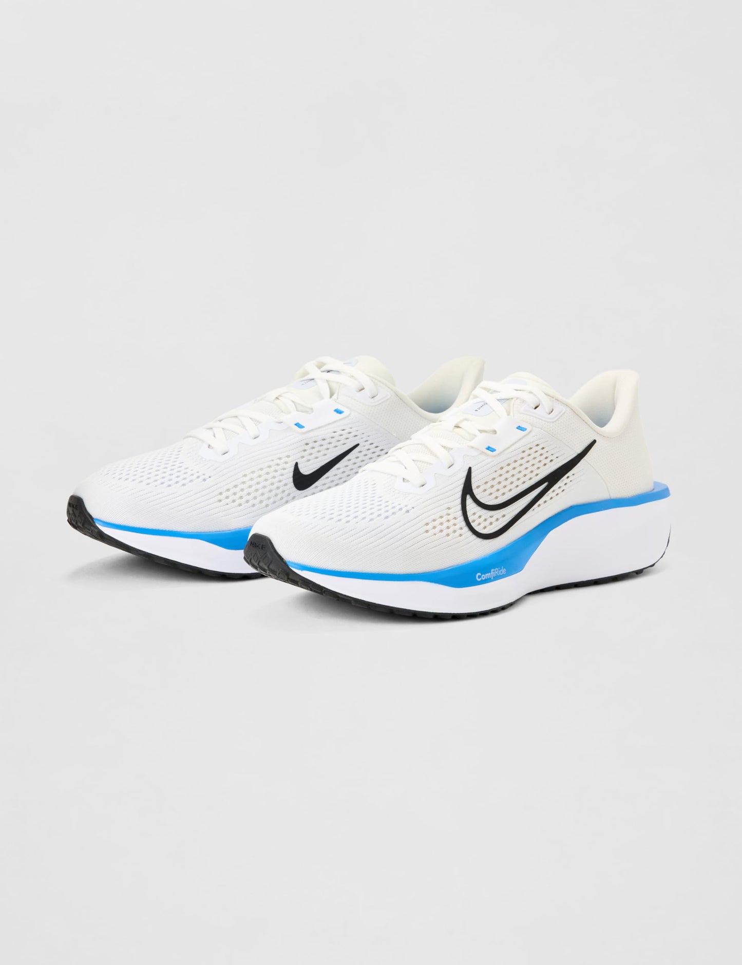 Nike Men's Quest 6 Road Running Shoes, White/Black-Blue Hero-Football Grey