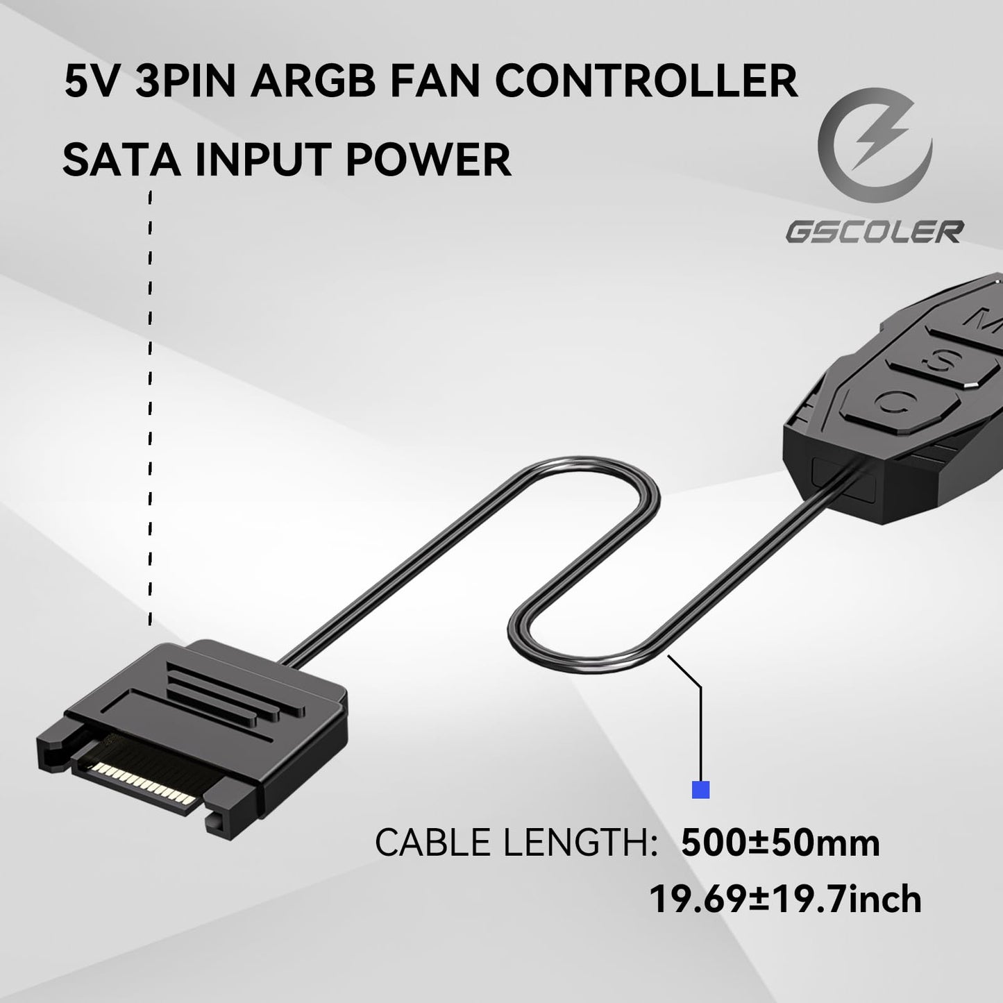 GSCOLER Kit de Controlador ARGB para Ventiladores de PC (Con Control Remoto)