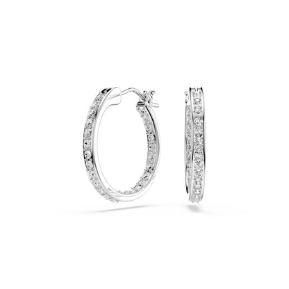 Swarovski Pendientes de Aro Sommerset (Plateado / Cristales Blancos)