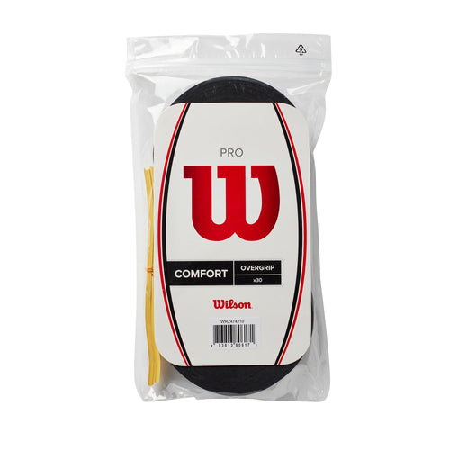 WILSON Sobreempuñadura de Tenis Pro (Negro / Paquete de 30)