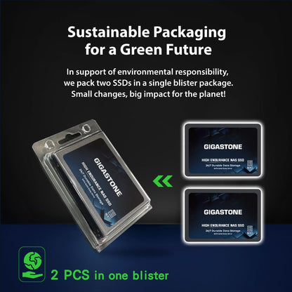 Gigastone 【NAS Certified】 High Endurance SSD 4TB (4-Pack) Up to 530MB/s SLC Caching 24/7 Reliable for Gaming/PC/NAS SSD 5-Year Warranty 2.5" SATA Internal Solid State Drives RAID Disk