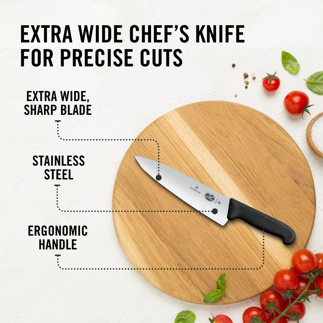 Victorinox Cuchillo de Chef Fibrox Pro (Negro / 8 Pulgadas)