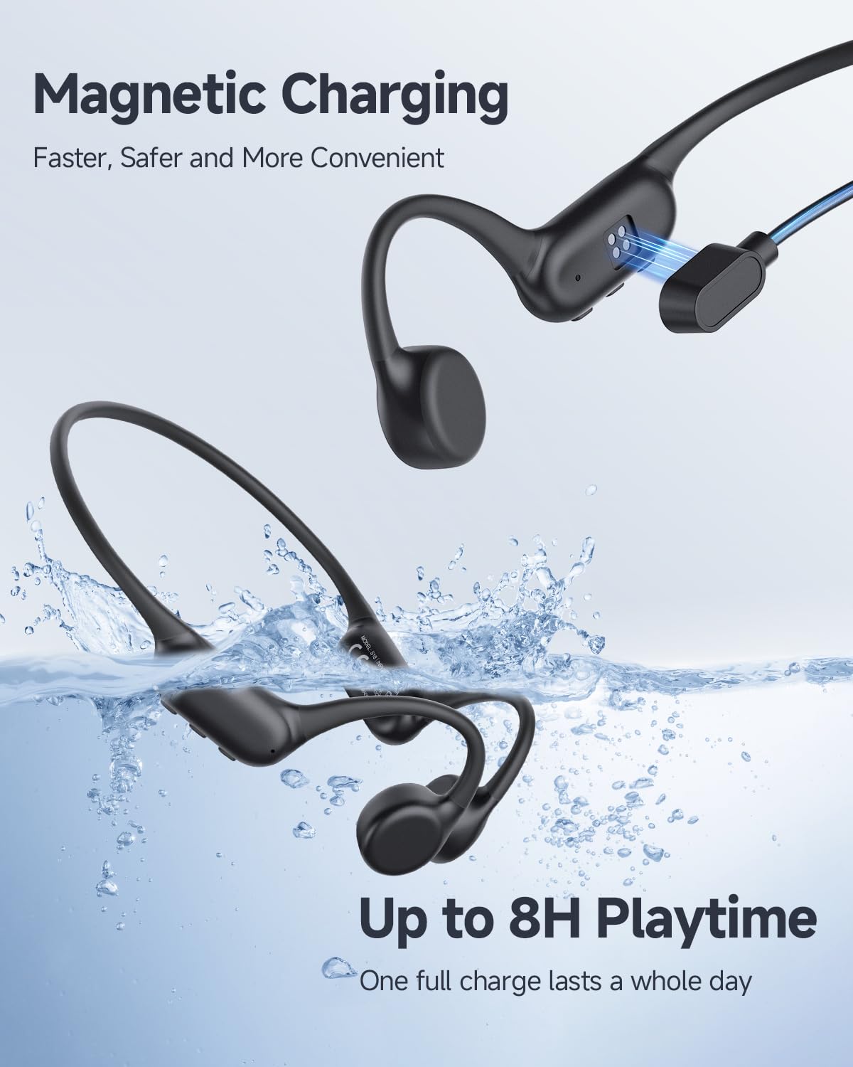 PSIER Audífonos de Conducción Ósea para Natación (32GB / Bluetooth 6.0)