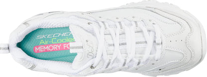 Skechers womens D'lites Fresh Start Memory Foam Lace-up Fashion Sneaker, White