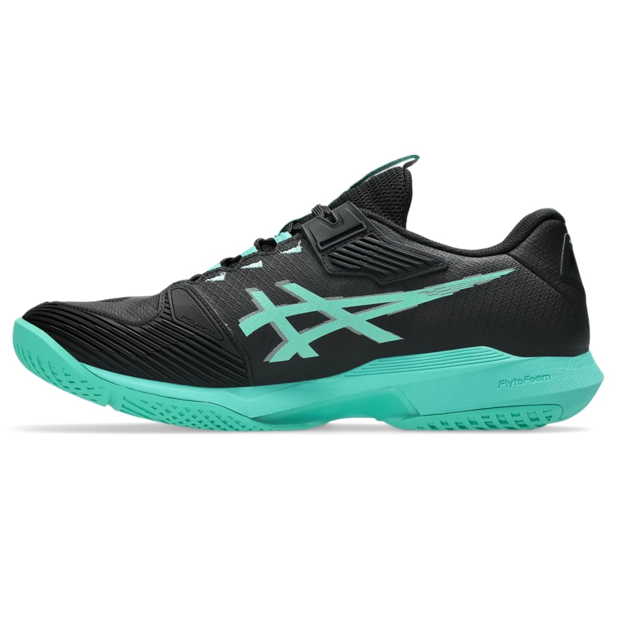ASICS Men's Solution Speed FF 4 Tennis Shoes, Black/Aurora Green