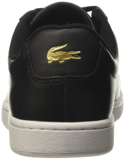 Lacoste Women's Hydez Leather Sneaker, Black/Gold
