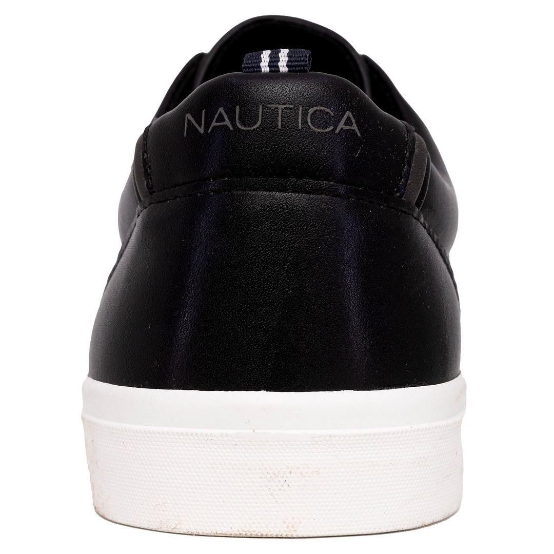 Nautica Men's Fashion Sneaker Casual Skate Lace-Up Shoe, Classic Tennis Low Top Loafer-Graves 3-Black