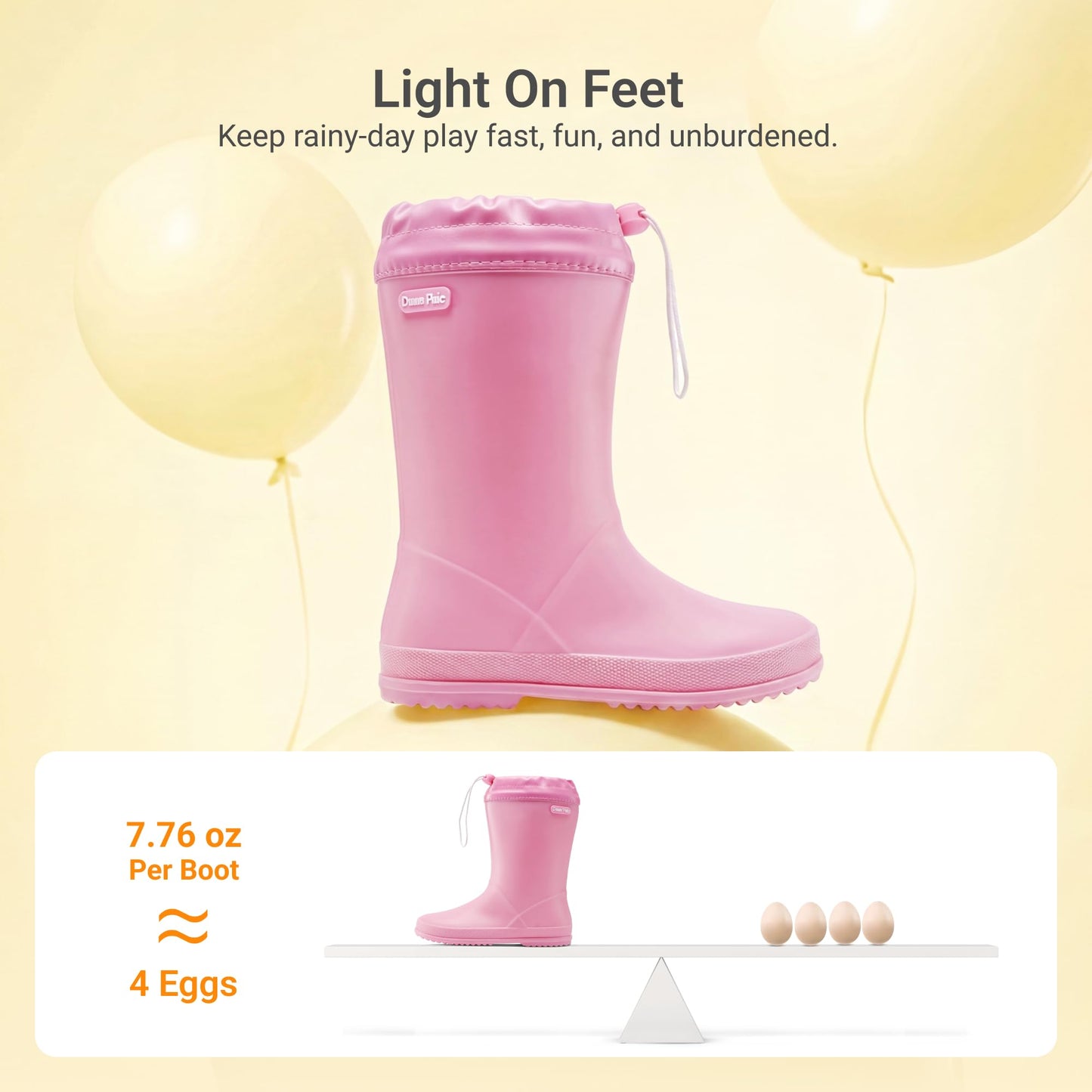 DREAM PAIRS Kids Rain Boots Boys Girls Lightweight Boots Waterproof Easy-on Outdoor Playing Rain Boot Unisex-Child, Pink, SDRB2401K
