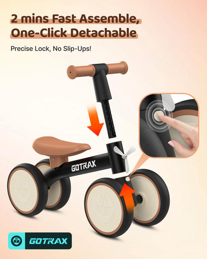 Gotrax Bicicleta de Equilibrio para Bebés de 1-2 Años (Black)