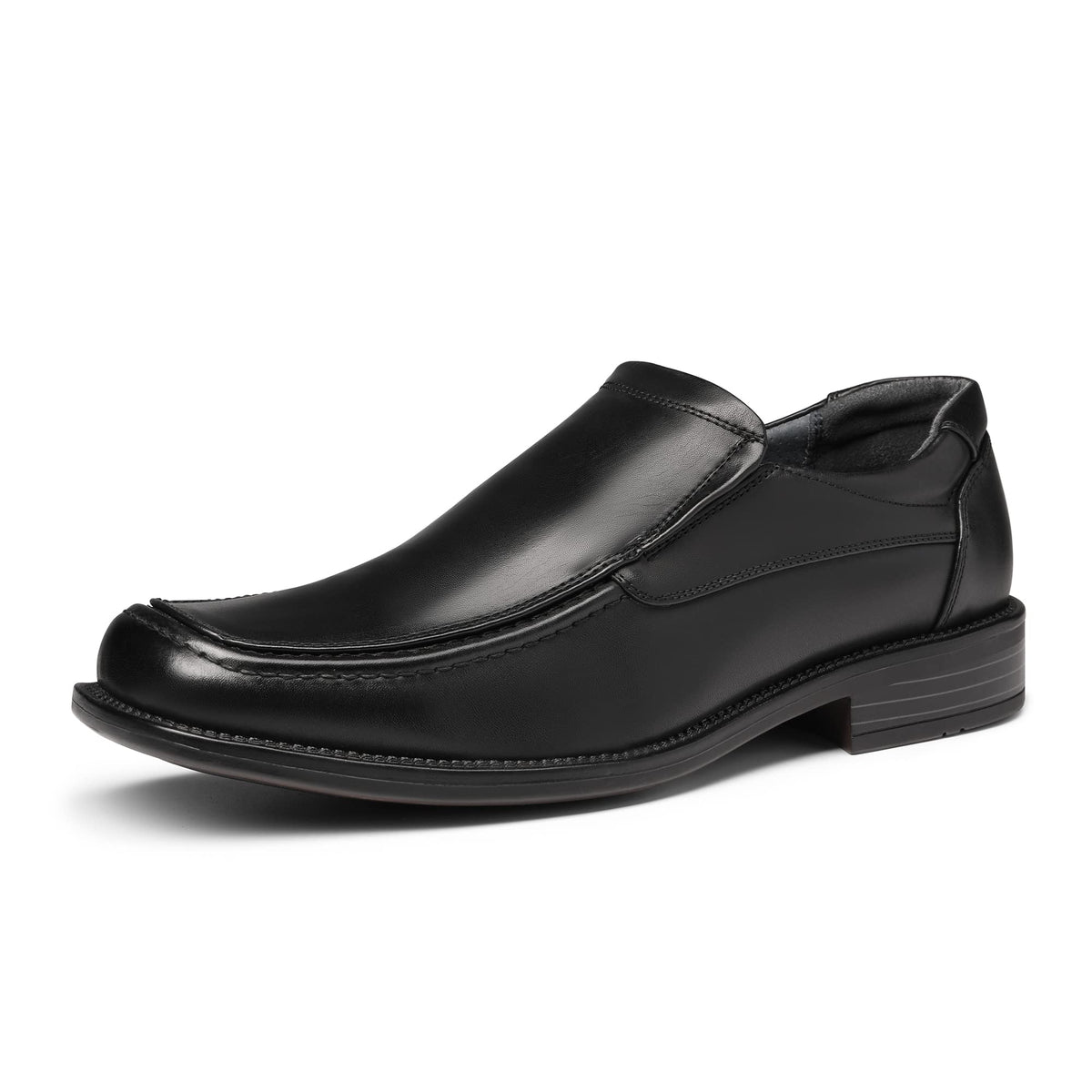 Bruno Marc Men's Goldman-02 Slip on Leather Lined Square Toe Dress Loafers Shoes for Casual Weekend Formal Work, Black, GOLDMAN
