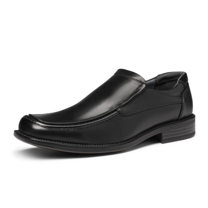 Bruno Marc Men's Goldman-02 Slip on Leather Lined Square Toe Dress Loafers Shoes for Casual Weekend Formal Work, Black, GOLDMAN