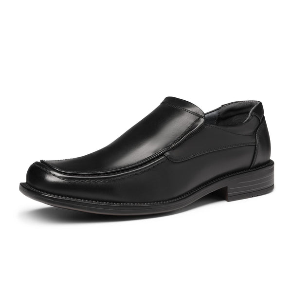 Bruno Marc Men's Goldman-02 Slip on Leather Lined Square Toe Dress Loafers Shoes for Casual Weekend Formal Work, Black, GOLDMAN