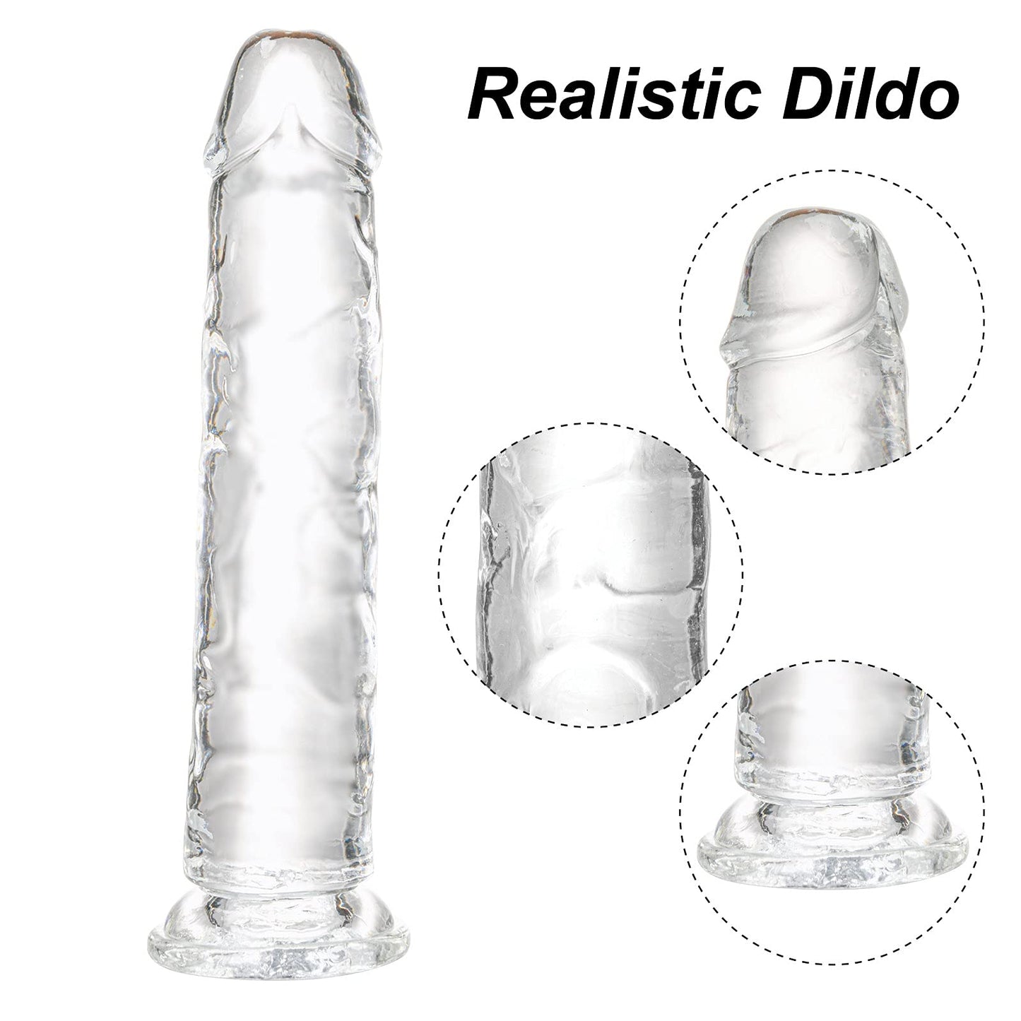 Consolador Realista de 7.1 pulgadas (Transparente)