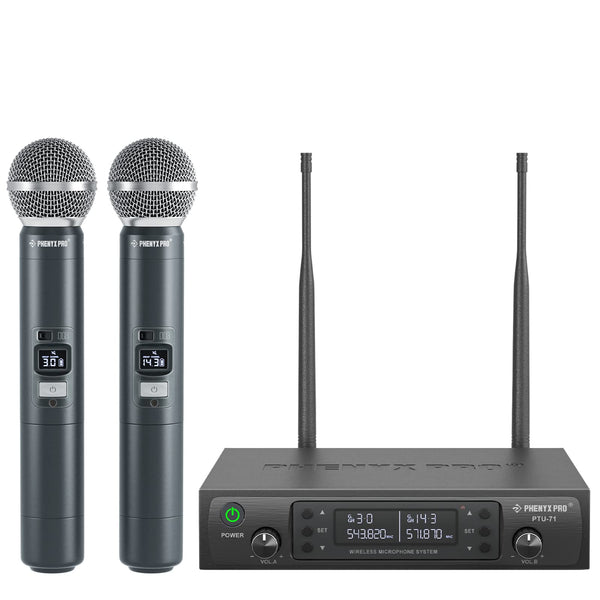 Phenyx Pro Sistema de Micrófono Inalámbrico Dual (PTU-71-2H)