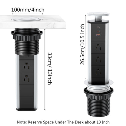 BTU Salida de Corriente Emergente para Encimera (20W / Negro y Plata)