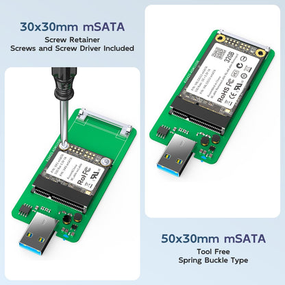 MAIWO Adaptador de mSATA a USB 3.0 (Carcasa de Aluminio / 2TB)