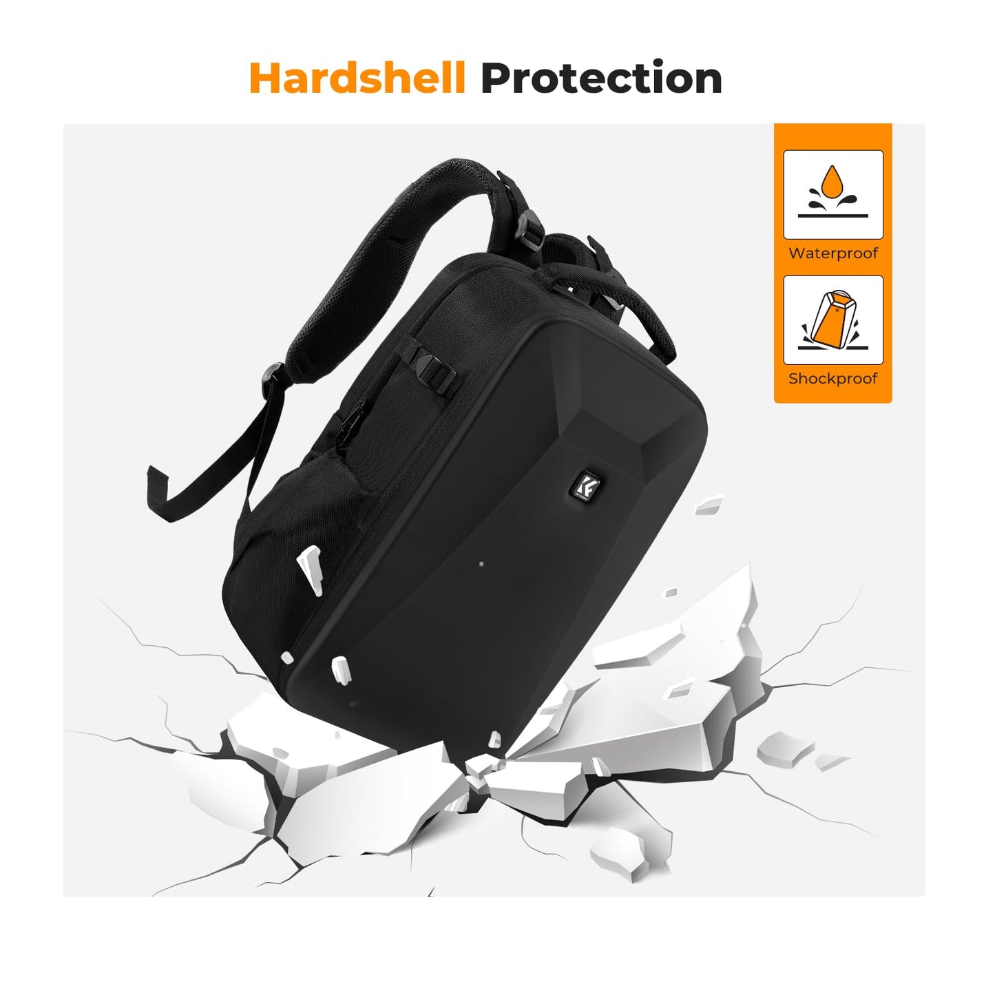 K&F CONCEPT Camera Backpack,Hardshell Photography DSLR Camera Bag with 15-15.6 Inch Laptop Compartment Waterproof Hard Shell Camera Case Compatible with Canon/Nikon/Sony/DJI Mavic Drone