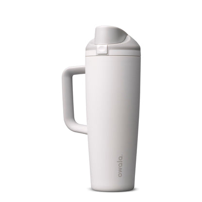 Owala FreeSip Tumbler Insulated Stainless Steel Water Bottle with Built-in Straw and Side Handle, For Travel, Work, School, and Sports, 30oz, BPA Free, Leak Proof, Shy Marshmallow