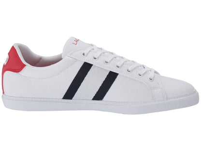 Lacoste Men's Grad Vulc Sneaker, White/Navy/Red