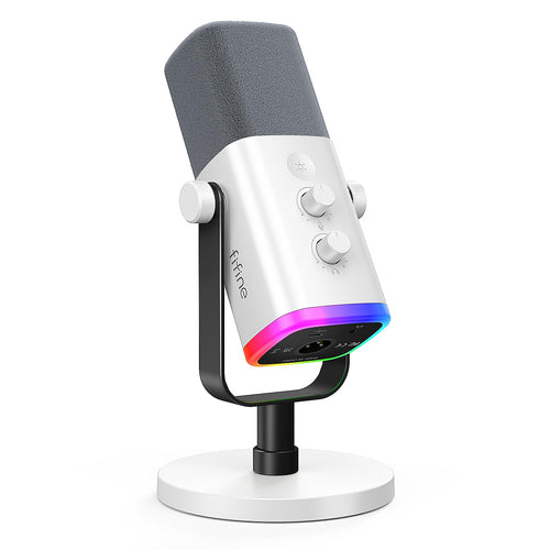 FIFINE Micrófono para Juegos XLR/USB AmpliGame AM8 (Blanco)
