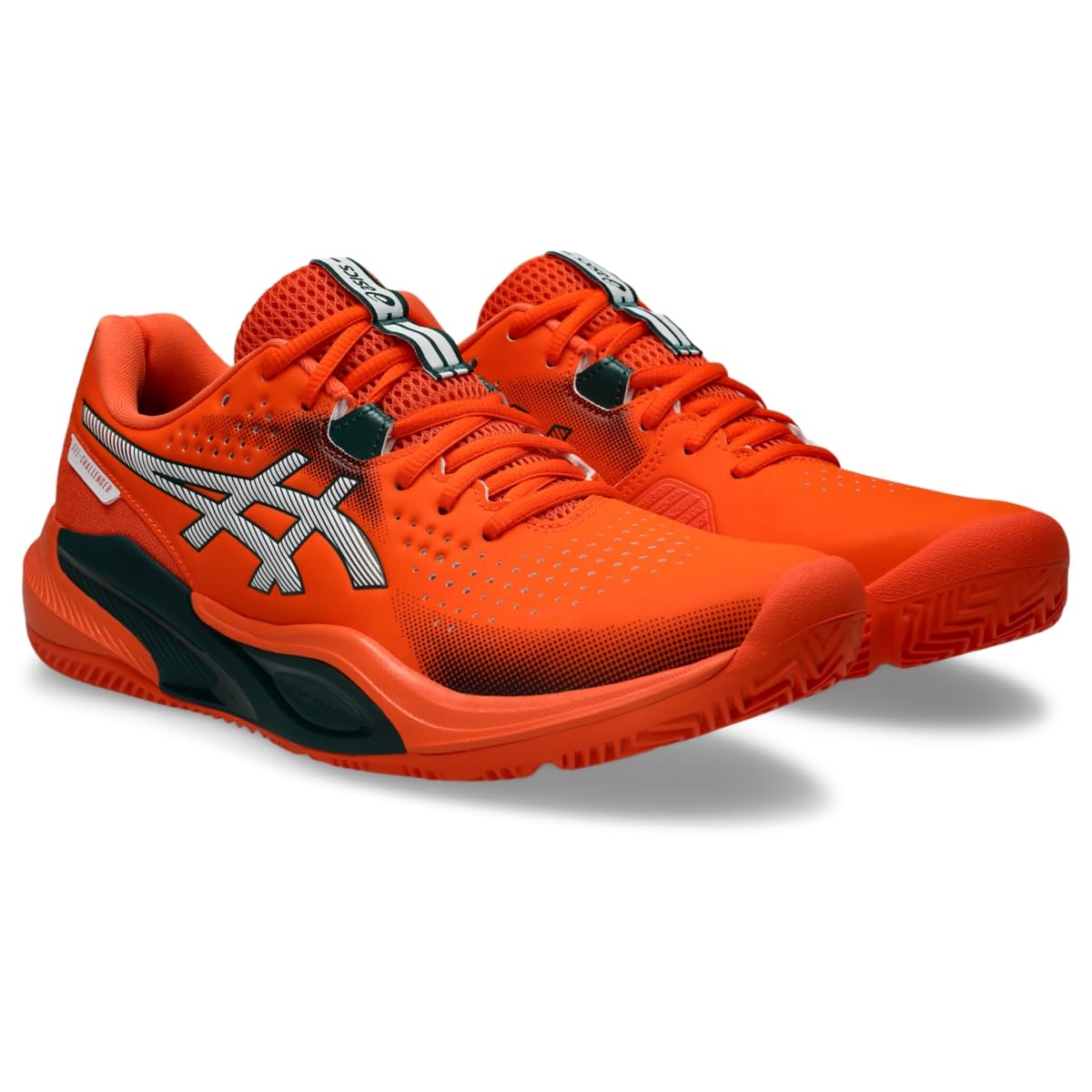 ASICS Men's Gel-Challenger 15 Padel Padel Tennis Shoes, Energy Orange/Jewel Green