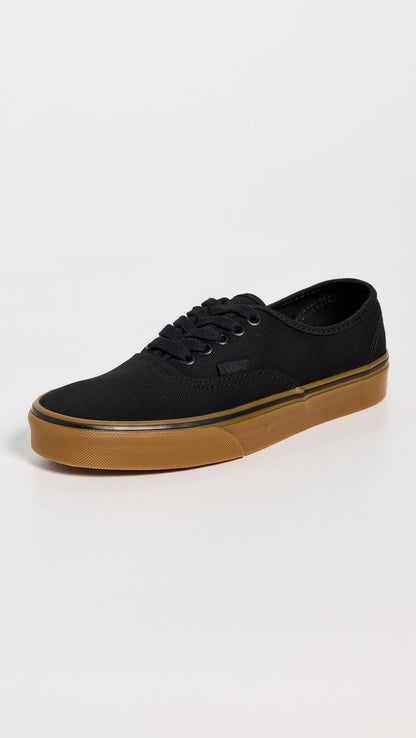 Vans Unisex Authentic Unisex Sneakers, Black/Black/Gum