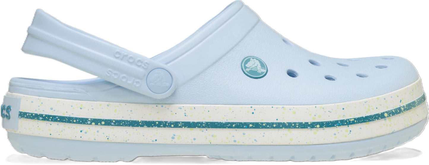 Crocs Zueco Unisex Crocband para Adulto (Talla 7 Mujer y 5 Hombre / Speckled Blue Frost)
