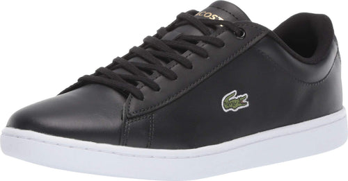 Lacoste Women's Hydez Leather Sneaker, Black/Gold