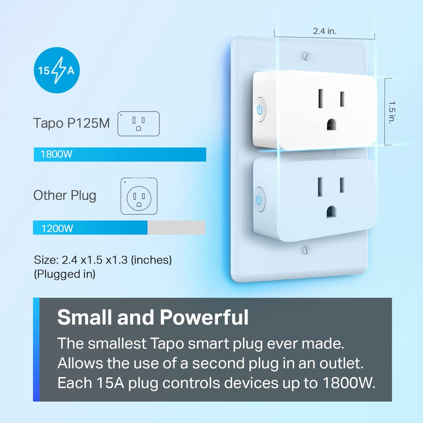 TP-Link Tapo Enchufe Inteligente P125M (Pack de 3 / Blanco)