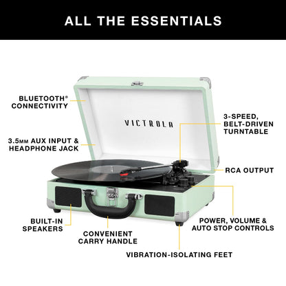 Victrola Toca Discos Portátil de Maleta Journey con Bluetooth (Blanco)
