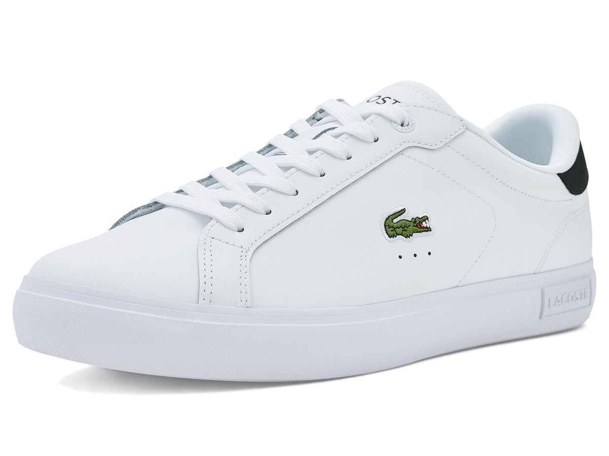 Lacoste Men's Powercourt Leather Sneakers, White/Black