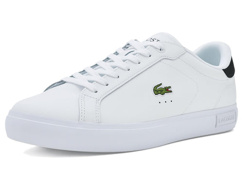 Lacoste Men's Powercourt Leather Sneakers, White/Black