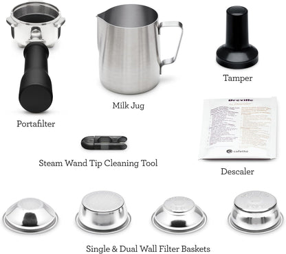 Breville Máquina de Espresso Bambino BES450BSS (Acero Inoxidable Cepillado)