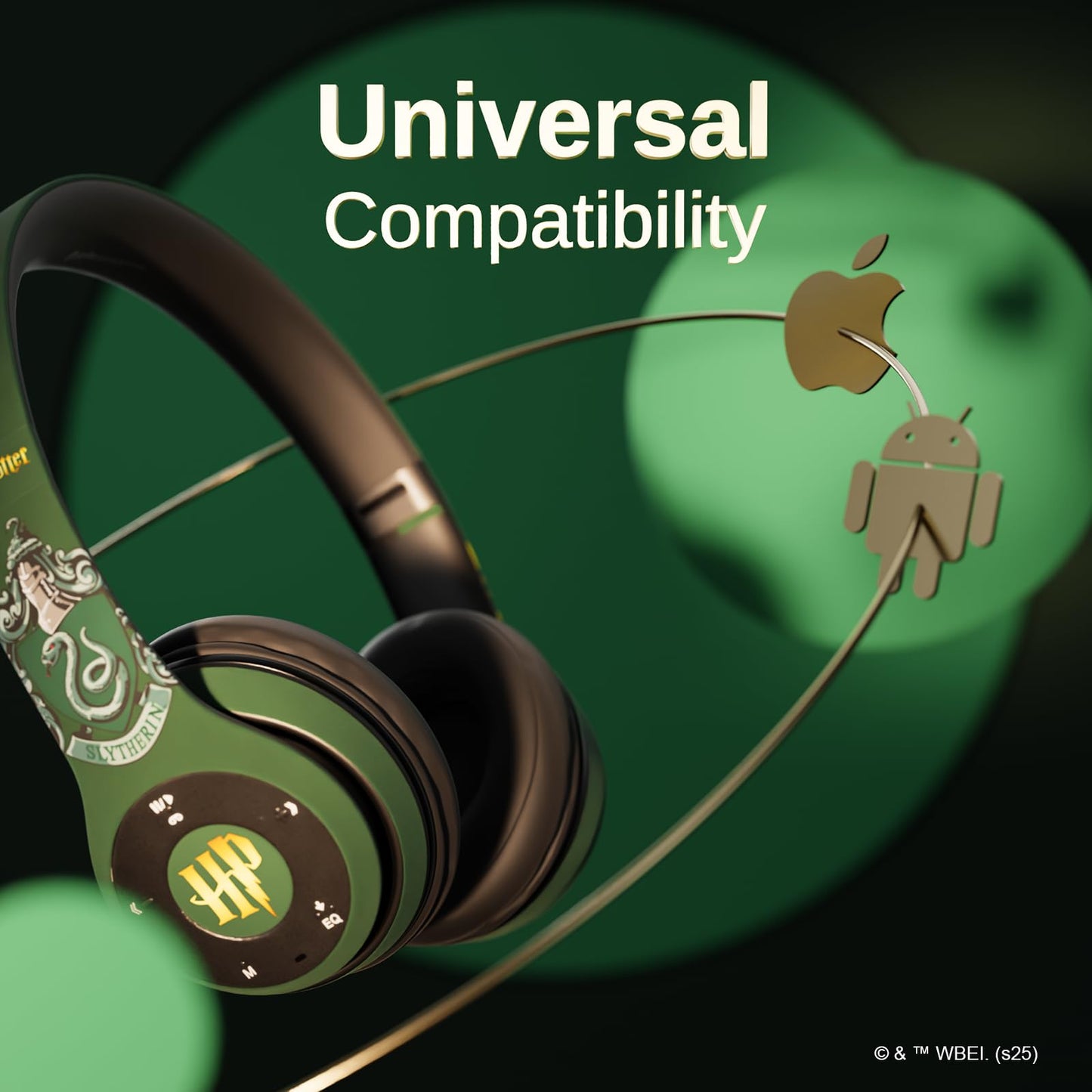 iJoy Harry Potter Slytherin Bluetooth Headphones with Built in Mic | Officially Licensed Wireless Headphones, Foldable Headset | Harry Potter Gifts for Women, Men, Teens, Kids & All Fans of Slytherin