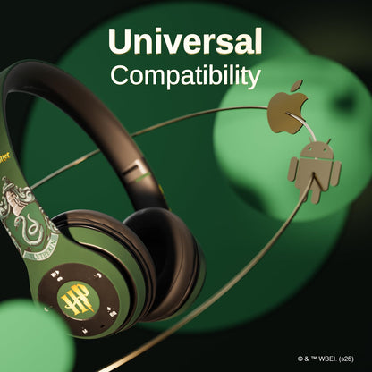 iJoy Harry Potter Slytherin Bluetooth Headphones with Built in Mic | Officially Licensed Wireless Headphones, Foldable Headset | Harry Potter Gifts for Women, Men, Teens, Kids & All Fans of Slytherin