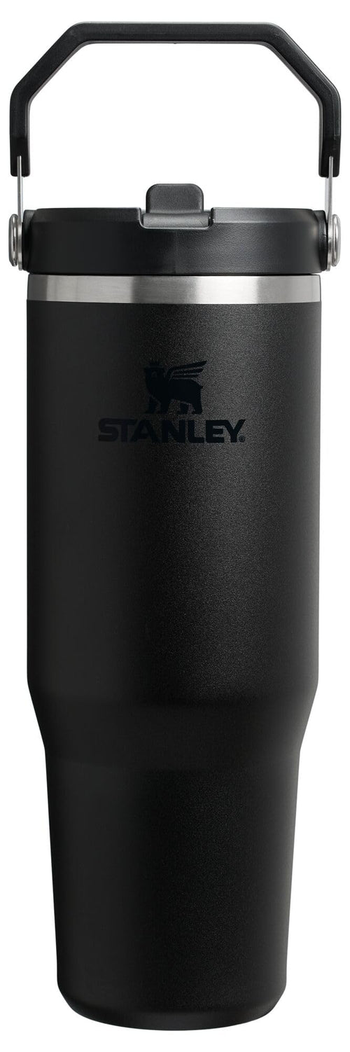 STANLEY Vaso Térmico IceFlow 2.0 con Pajilla Abatible y Asa de 30 oz (Negro 2.0)