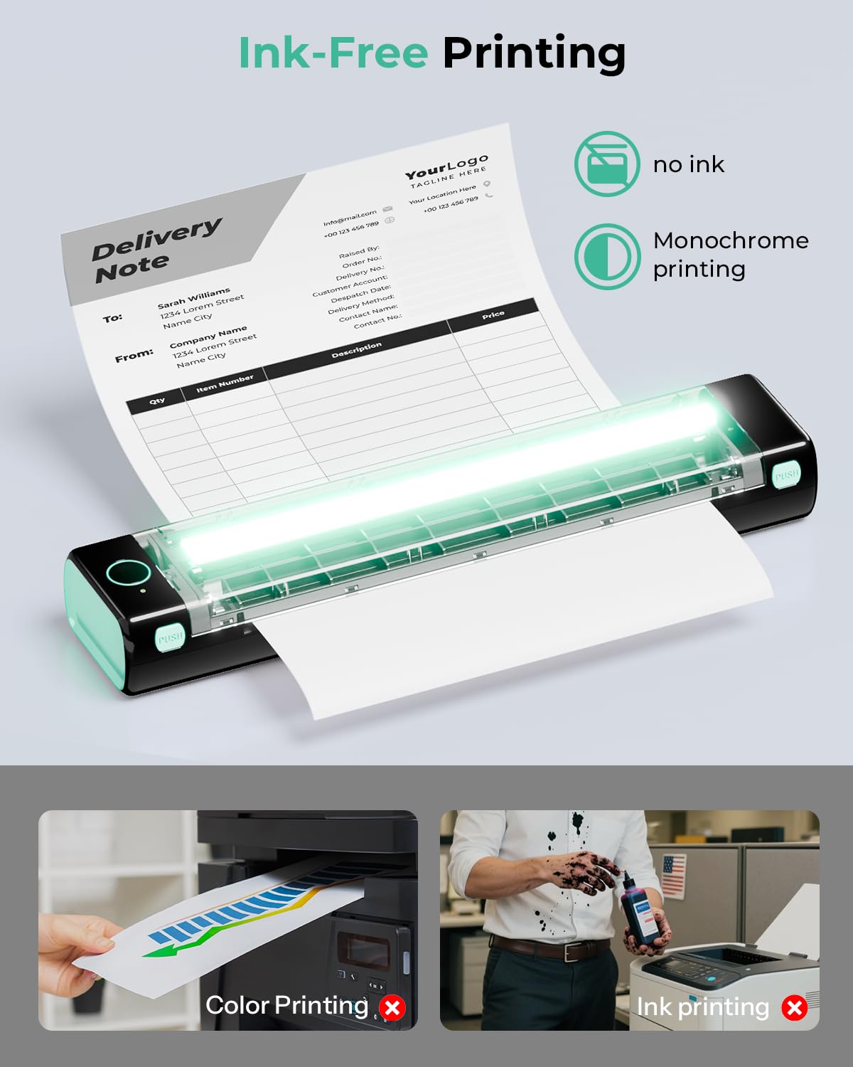 Phomemo Impresora Portátil Inalámbrica M08F (Para Viajes / 8.5"x11" Carta)