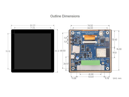 Placa de Desarrollo de Pantalla Táctil LCD ESP32-S3 (4 Pulgadas)