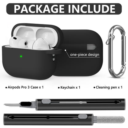Ljusmicker Funda Protectora de Silicona para AirPods Pro 3 (Negro)