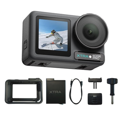 Xtra Edge Pro Action Camera - 1/1.3" Sensor, 65ft Waterproof, 216-Min Battery, 4K/120fps Night Video, Smart Tracking, 32x Slow Motion for Outdoor Sports Vlogging Camera
