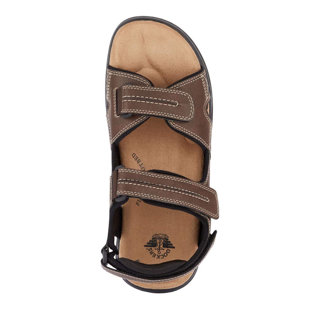 Dockers Mens Newpage Outdoor Sport Sandal Memory Foam, Briar