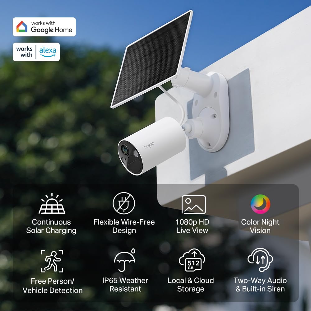 Tapo Cámara de Seguridad Inalámbrica para Exteriores SolarCam 1080p (C402 KIT)