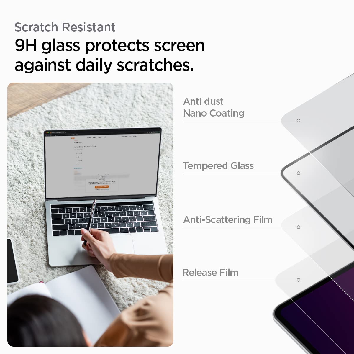 Spigen Protector de Pantalla de Vidrio Templado GlasTR Slim (MacBook Pro 14")
