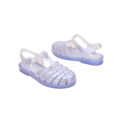 Melissa Possession Jelly Sandals for Women - The Original Jelly Shoes, Fisherman's Sandals with Adjustable Strap and Side Buckle, Pearly Blue