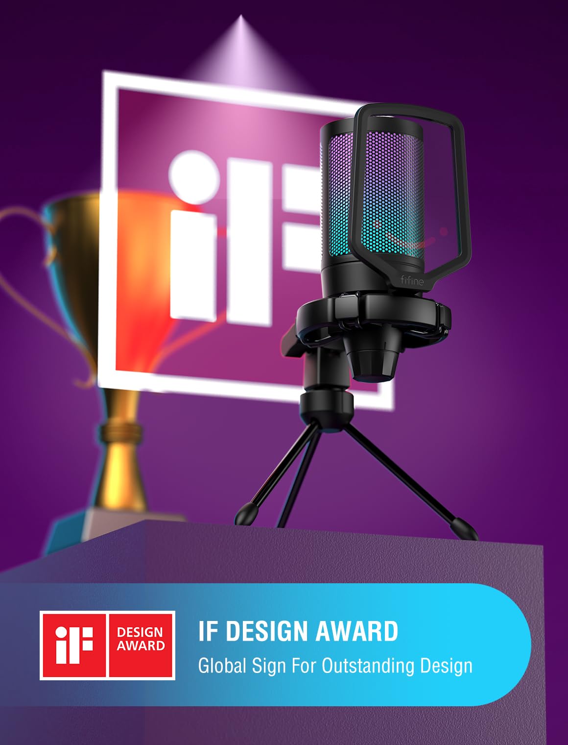 FIFINE Micrófono USB para Juegos AmpliGame (Para PC/PS5)