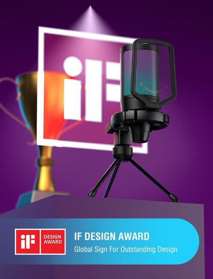 FIFINE Micrófono USB para Juegos AmpliGame (Para PC/PS5)